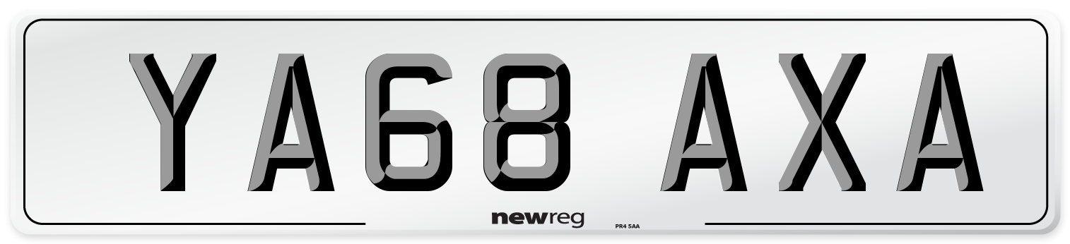 YA68 AXA Number Plate from New Reg